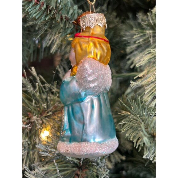 Vintage Thomas Pacconi Hand Blown Glass Angel Christmas Ornament With Glitter Ac - Picture 4 of 6